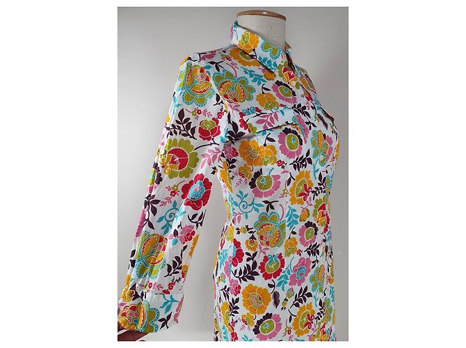 Vestido floral de algodón 0039 Multicolor - vista 4
