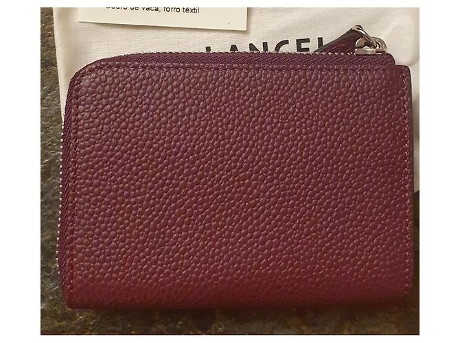Lancel Ninon Slim Zip S Geldbörse Dunkelrot Leder Bordeaux - Ansicht 2