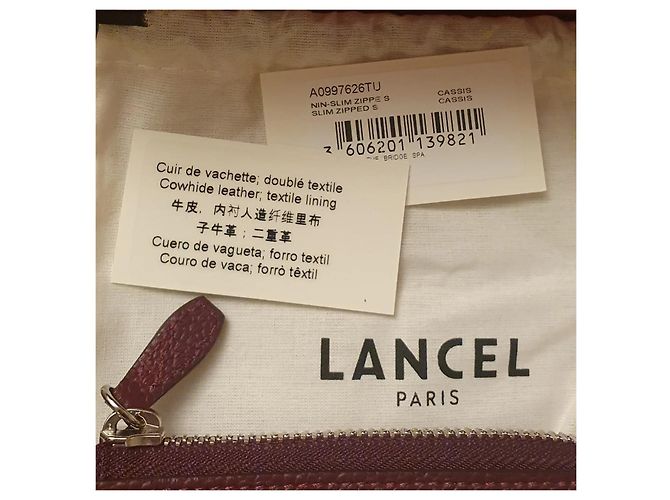 Lancel Ninon Slim Zip S Geldbörse Dunkelrot Leder Bordeaux - Ansicht 4