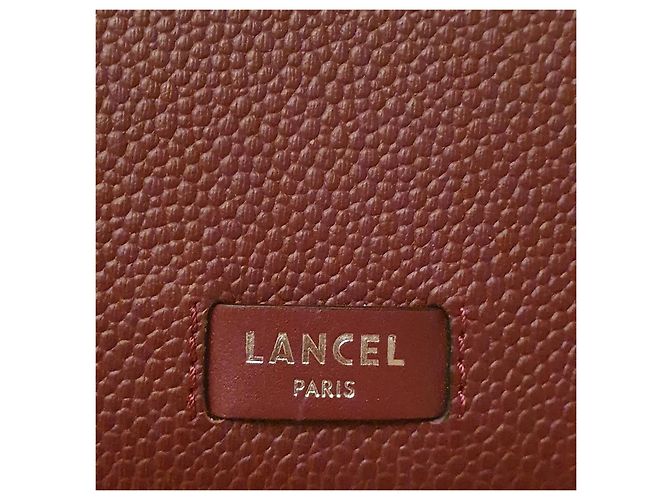 Lancel Ninon Slim Zip S Geldbörse Dunkelrot Leder Bordeaux - Ansicht 5