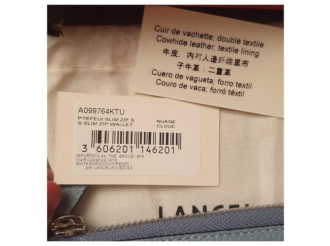 Lancel Ninon Slim Zip S Geldbörse Blau Leder - Ansicht 4