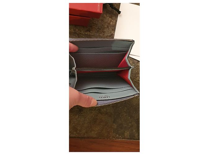 Lancel Ninon Slim Zip S Geldbörse Blau Leder - Ansicht 5