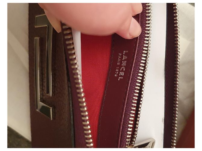 Cartera Lancel Pia de piel rojo oscuro Burdeos - vista 5