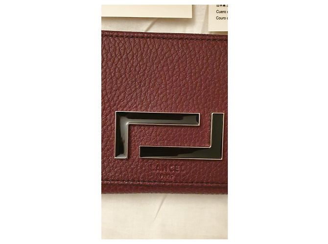 Cartera Lancel Pia de piel rojo oscuro Burdeos - vista 8