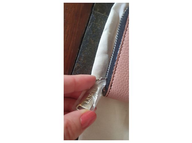 Portafoglio Lancel Mia sottile con zip rosa in pelle di struzzo - vista 7
