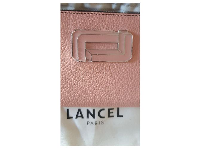Portafoglio Lancel Mia sottile con zip rosa in pelle di struzzo - vista 8