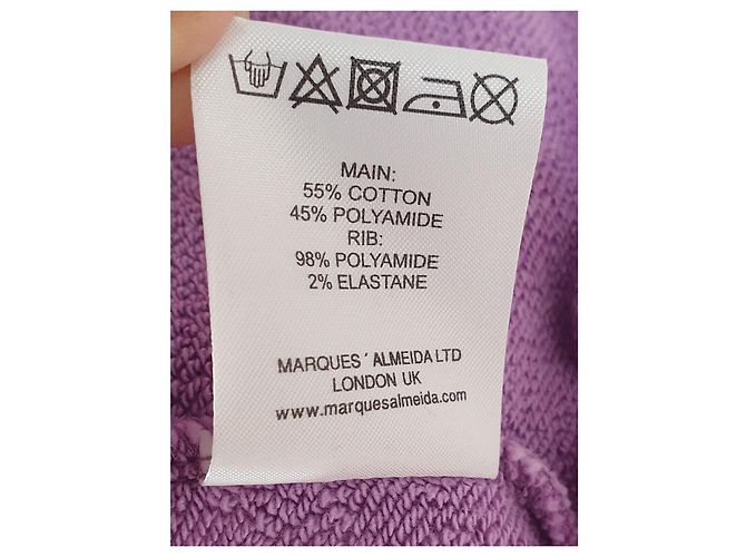 Moletom com capuz assimétrico oversized Marques Almeida Roxo - vista 8