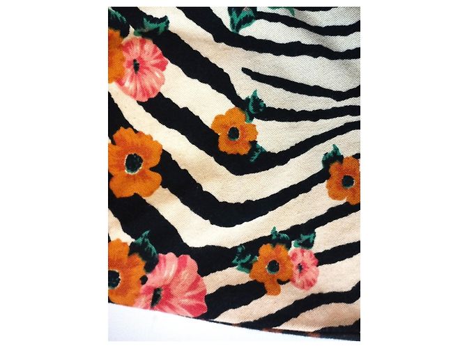 KENZO BERMUDA BLUMEN TIGRESSE ZEBRA ABEND T 32 oder 2XS Mehrfarben - Ansicht 11