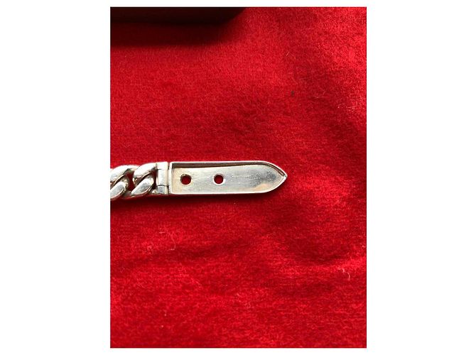Bracciale Hermès Bouclé Sellier MM - Argento Silver hardware - vista 4