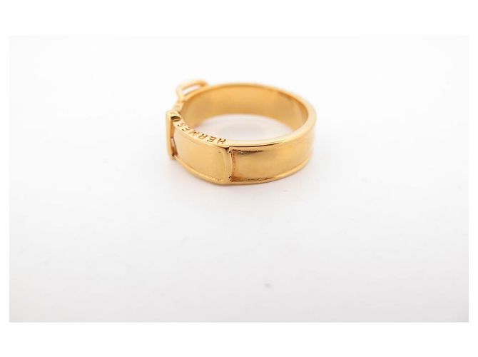 Hermès ANNEAU DE FOULARD HERMES BOUCLE DE CEINTURE EN METAL DORE GOLDEN SCARF RING Doré - vue 2