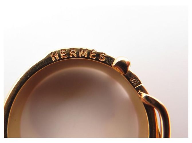 Hermès ANNEAU DE FOULARD HERMES BOUCLE DE CEINTURE EN METAL DORE GOLDEN SCARF RING Doré - vue 3