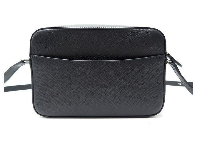 NEUF SAC A MAIN SMYTHSON CAMERA MOYEN BANDOULIERE 1202012 CUIR PANAMA NOIR - vue 2