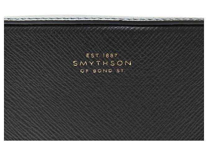 NEUF SAC A MAIN SMYTHSON CAMERA MOYEN BANDOULIERE 1202012 CUIR PANAMA NOIR - vue 3