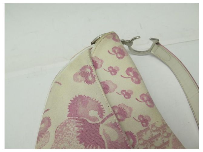 CHRISTIAN DIOR SADDLE WHITE ROSA FIORI E BORSA A MANO MONOGRAM - vista 12