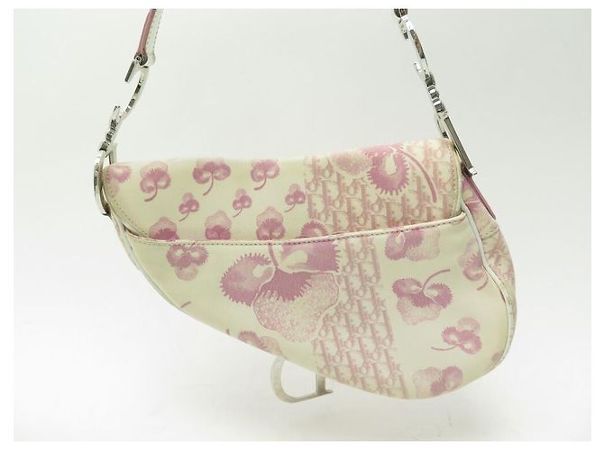 CHRISTIAN DIOR SADDLE WHITE ROSA FIORI E BORSA A MANO MONOGRAM - vista 2
