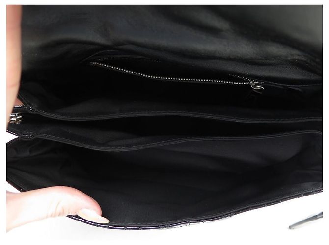 HANDBAG CHRISTIAN MISS DIOR M M9802 IN BLACK PATENT CANNAGE LEATHER PURSE - view 6