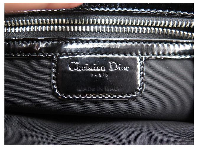 HANDBAG CHRISTIAN MISS DIOR M M9802 IN BLACK PATENT CANNAGE LEATHER PURSE - view 7