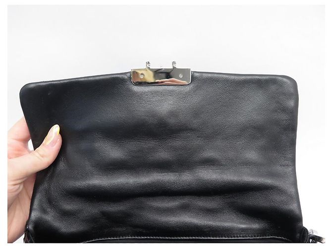 HANDBAG CHRISTIAN MISS DIOR M M9802 IN BLACK PATENT CANNAGE LEATHER PURSE - view 9