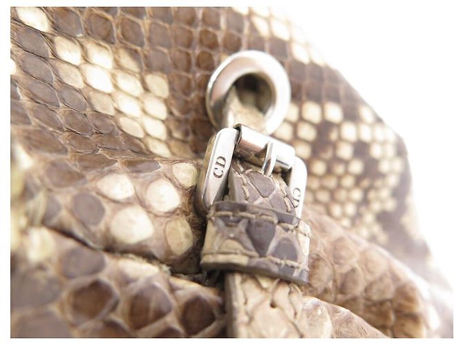 NOVA BOLSA CHRISTIAN DIOR 30 BOLSA DE COURO PYTHON BEGE - vista 10
