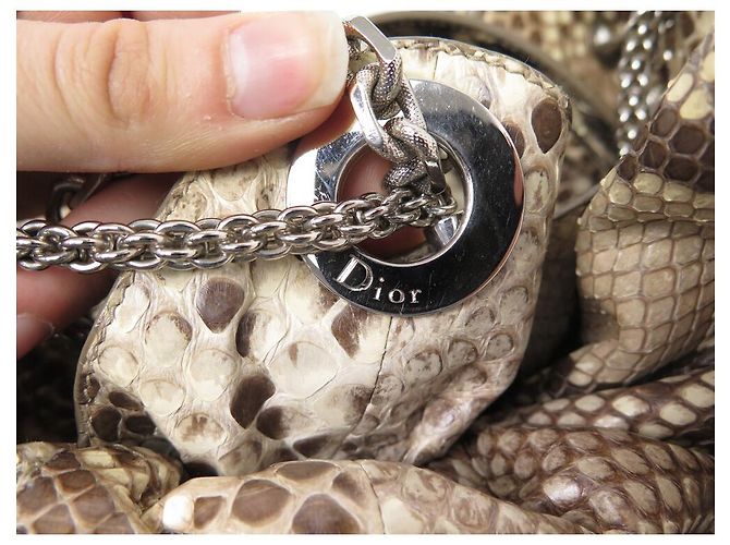 NOVA BOLSA CHRISTIAN DIOR 30 BOLSA DE COURO PYTHON BEGE - vista 11