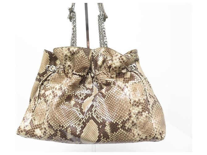 NOVA BOLSA CHRISTIAN DIOR 30 BOLSA DE COURO PYTHON BEGE - vista 2