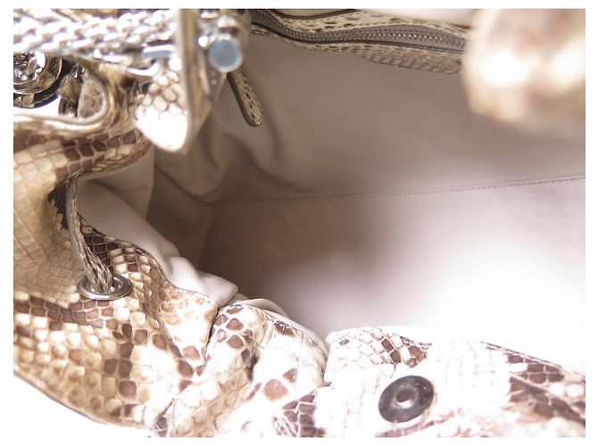 NOVA BOLSA CHRISTIAN DIOR 30 BOLSA DE COURO PYTHON BEGE - vista 5
