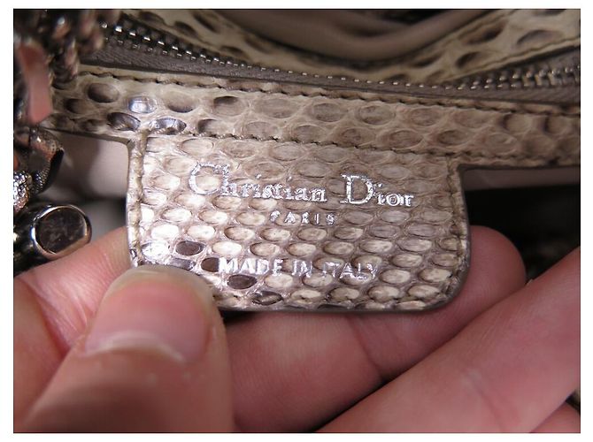 NOVA BOLSA CHRISTIAN DIOR 30 BOLSA DE COURO PYTHON BEGE - vista 6