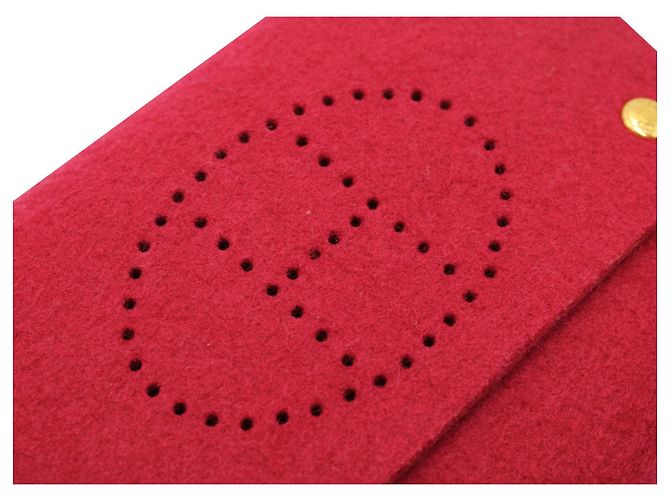 Evelyne Hermès Evelyn Carte da gioco in feltro e marsupio rosso - vista 5