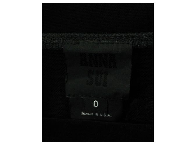 Anna Sui Vestido hasta la rodilla de encaje negro con vestido interior - vista 4
