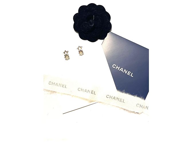 Chanel Marineblaue runde Ohrringe - Ansicht 2