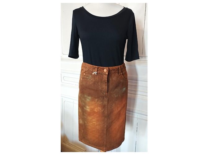 Jean Paul Gaultier FALDA GAULTIER EFECTO PIEDRA FALDA S 38 Marrón oscuro - vista 3