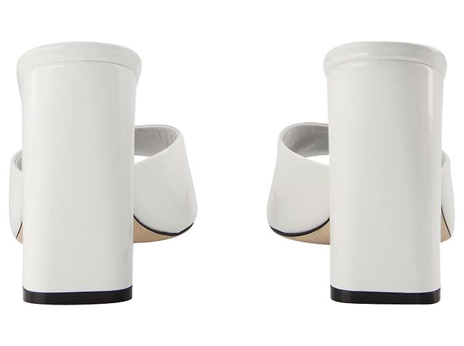 Holly Anja Mules - Paris Texas - Branco - Couro - vista 3