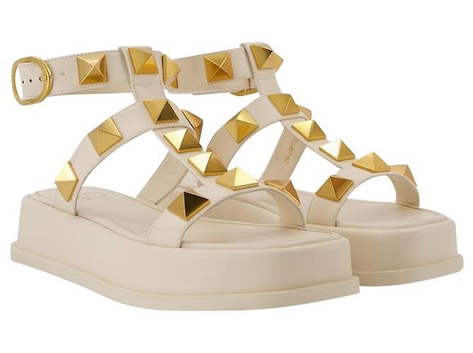Sandali Roman Stud - Valentino Garavani - Avorio - Pelle - vista 2