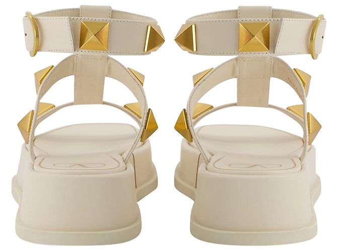 Sandali Roman Stud - Valentino Garavani - Avorio - Pelle - vista 3