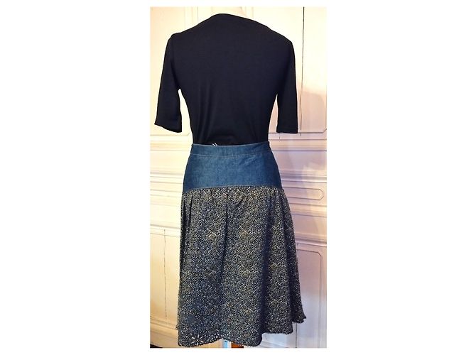 GONNA CHRISTIAN LACROIX GONNA PATCHWORK DENIM..WOOL....PIZZO T 34/36 Multicolore - vista 15