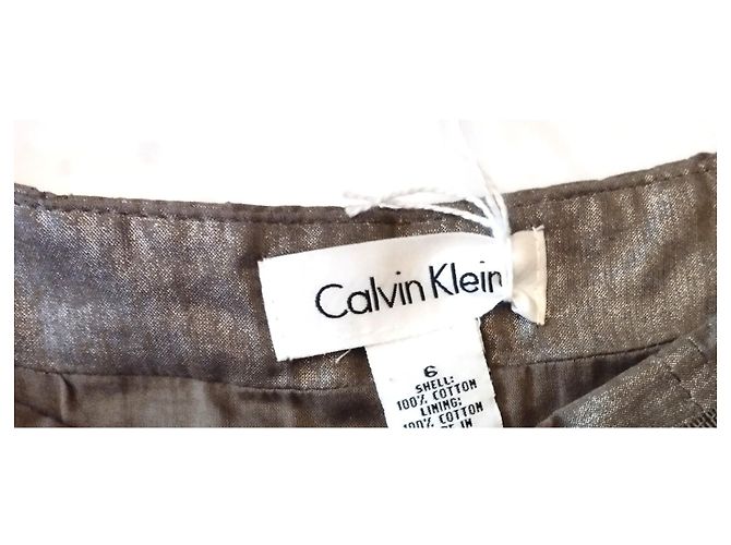 SAIA CALVIN KLEIN COLEÇÃO SAIA "LES KHAKIS" T EMERISE PLISSADA6 OU T 40 Caqui - vista 2