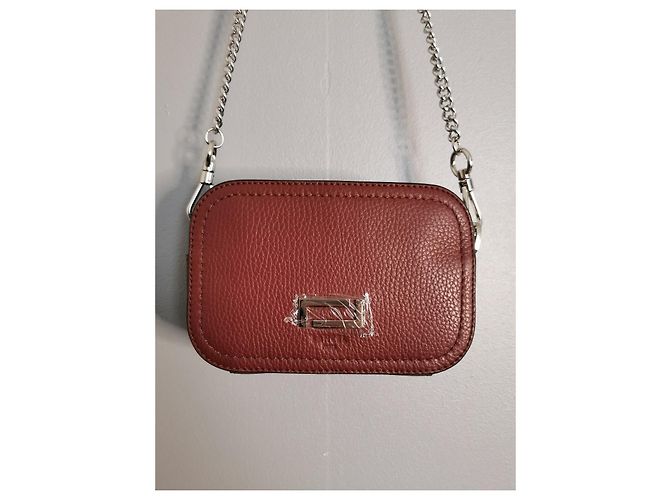 Borsa a tracolla Lancel in pelle martellata bordeaux Bordò Silver hardware - vista 13