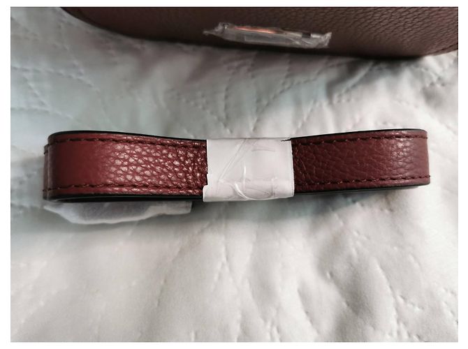 Borsa a tracolla Lancel in pelle martellata bordeaux Bordò Silver hardware - vista 17
