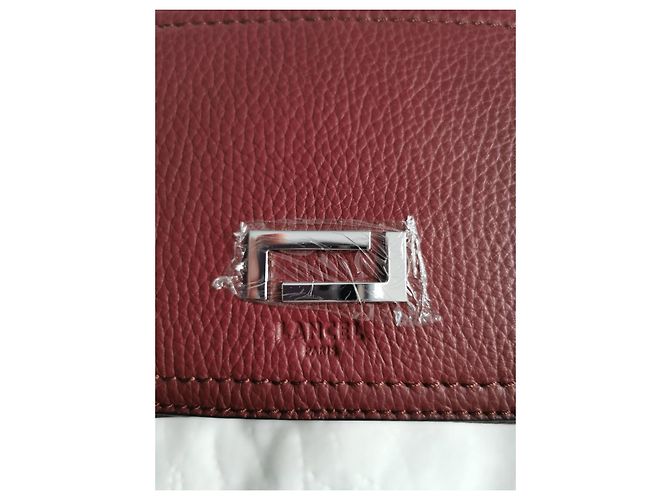 Borsa a tracolla Lancel in pelle martellata bordeaux Bordò Silver hardware - vista 3