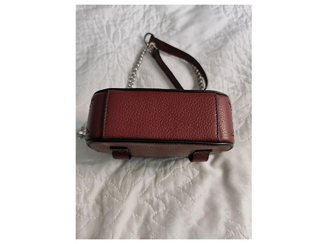 Borsa a tracolla Lancel in pelle martellata bordeaux Bordò Silver hardware - vista 8