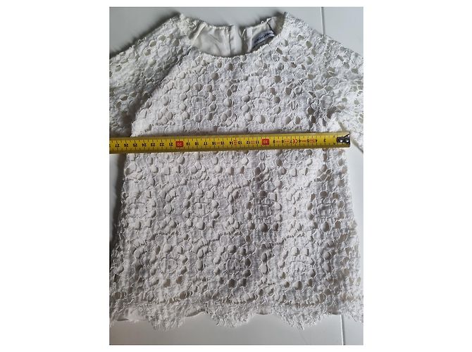 Dolce & Gabbana weißes Baumwollkleid mit Spitze - Ansicht 2