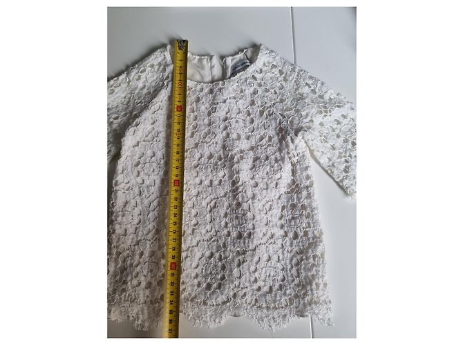 Dolce & Gabbana weißes Baumwollkleid mit Spitze - Ansicht 3