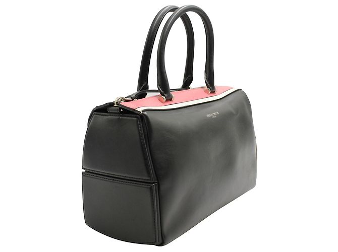 Emilio Pucci Schwarz mit gestreifter Bowler-Tasche in Pink und Creme - Ansicht 2