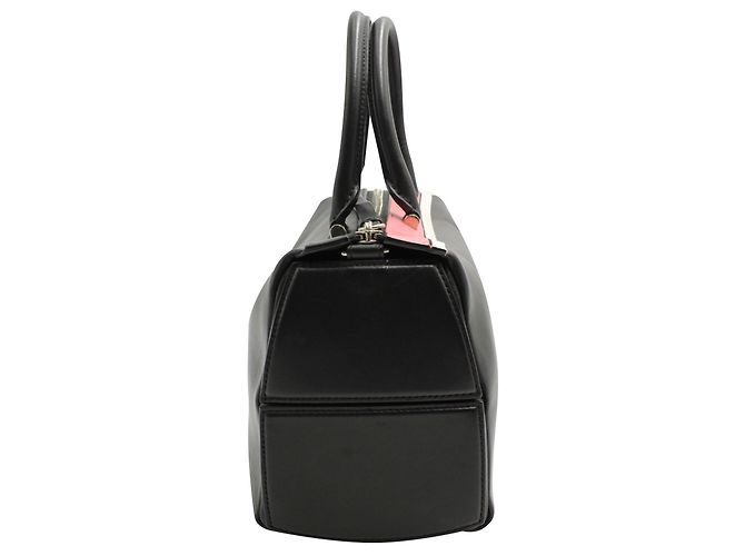 Emilio Pucci Schwarz mit gestreifter Bowler-Tasche in Pink und Creme - Ansicht 4
