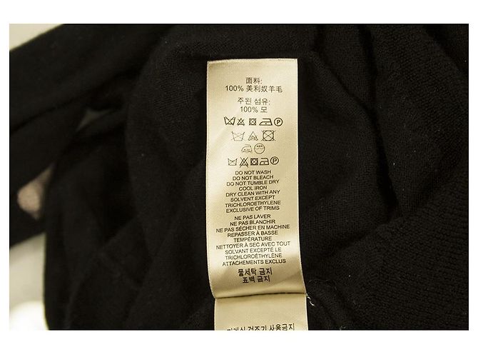 Burberry Brit Schwarzes Merinowolle-Strickkleid in Minilänge oder langes Oberteil Größe L - Ansicht 4