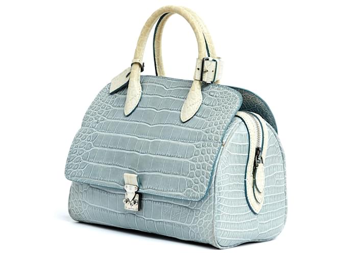 Louis Vuitton 2012 Lim. ED. Crocodilo Old Speedy Flap 25 Azul - vista 2