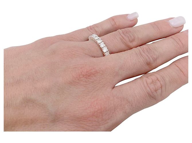 inconnue Alliance tour complet or blanc, diamants. - vue 2