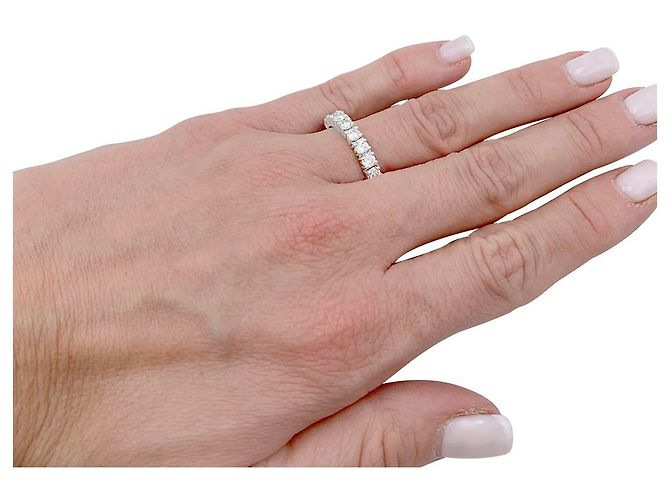 inconnue Alliance tour complet or blanc, diamants. - vue 3
