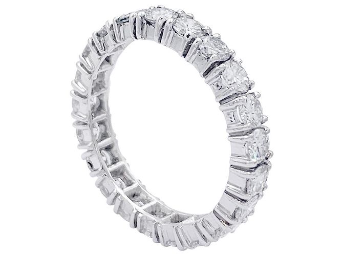 inconnue Alliance tour complet or blanc, diamants. - vue 4