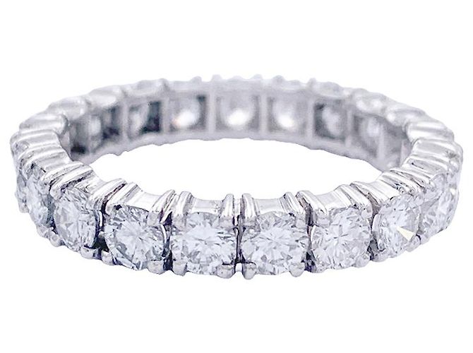 inconnue Alliance tour complet or blanc, diamants. - vue 5